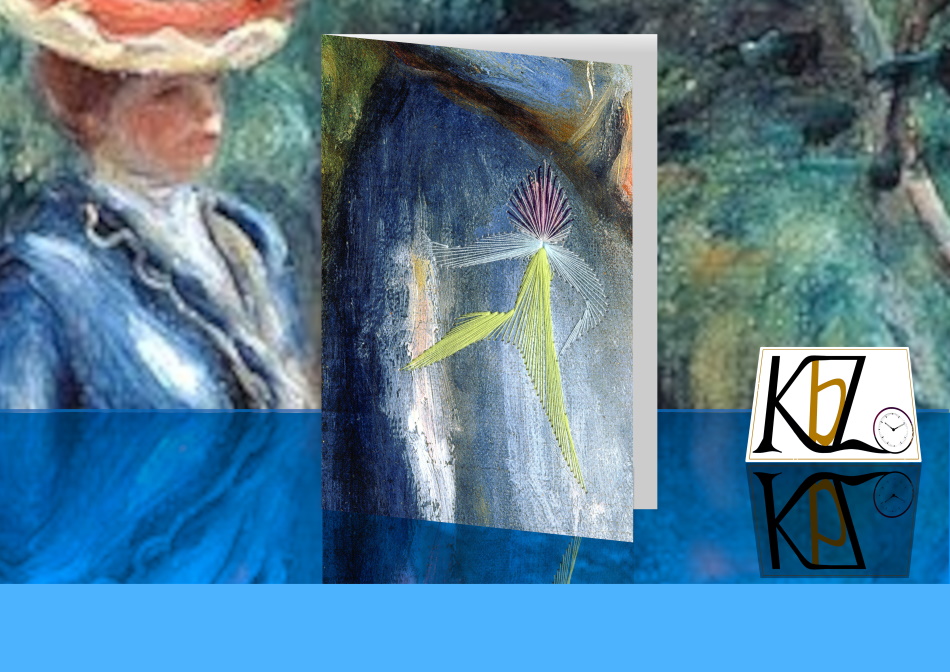 Orchidee, Pierre-Auguste Renoir, Impressionismus, Femme à la robe bleue dans le parc de Saint-Cloud, Dame im blauen Kleid im Park von Saint-Cloud,