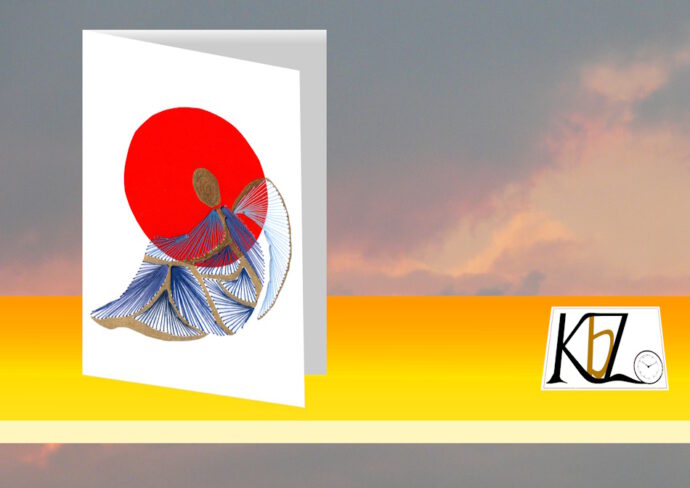 Himmel, Flagge Japan, graue Wolken, rote Wolken